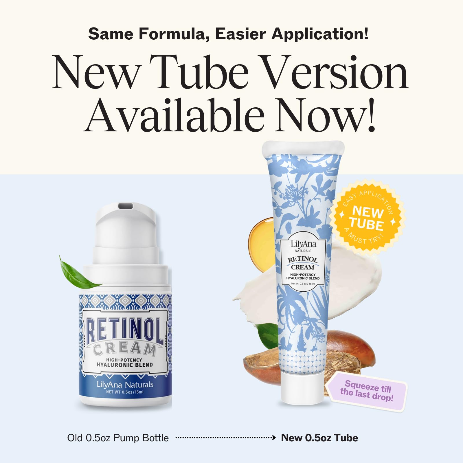 LilyAna Naturals retinol face cream jar closeup showing rich texture for firming.