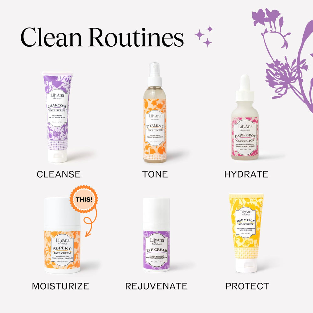 LilyAna Naturals vegan USA-made packaging communicates clean, ethical skincare.