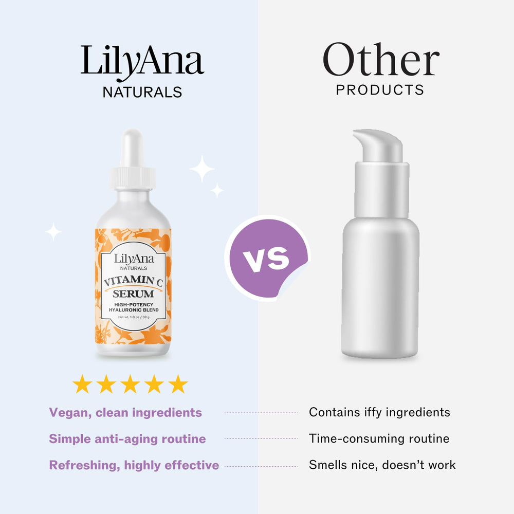 LilyAna Naturals Vitamin C Serum applied on a hand for use.