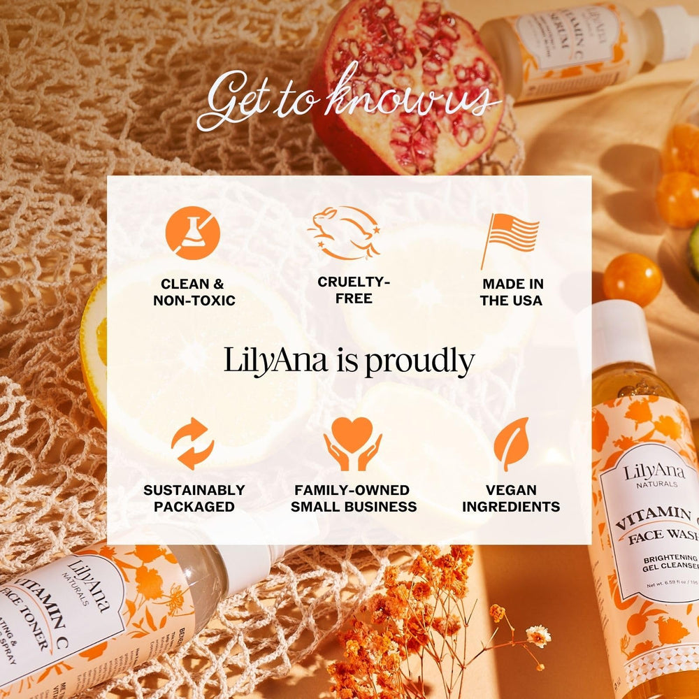LilyAna Naturals Vitamin C Serum application during morning routine