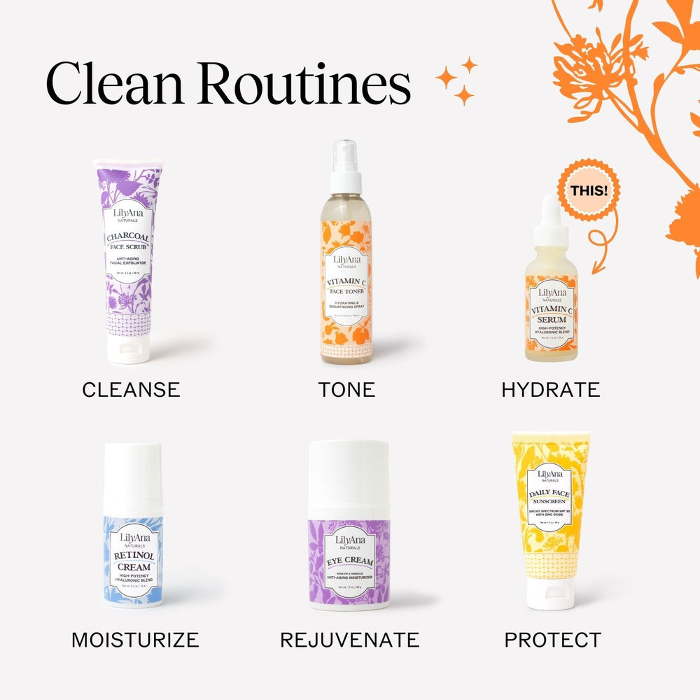 LilyAna Naturals Vitamin C Serum glow on cheek for brighter complexion