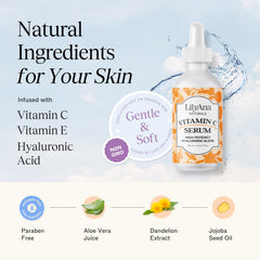 LilyAna Naturals Vitamin C Serum texture on skin for quick absorption.