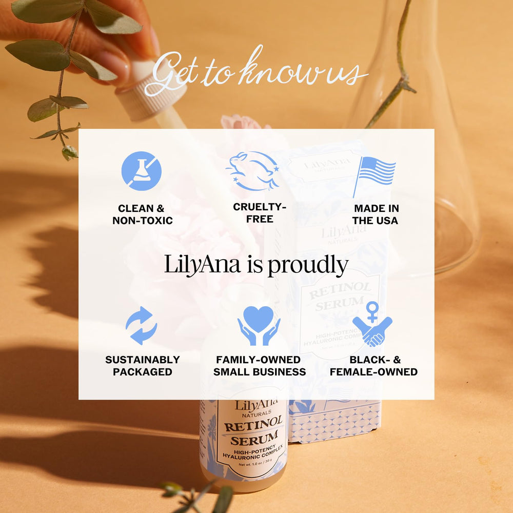 LilyAna Naturals Vitamin E visual indicates nourishing antioxidant support for healthy texture