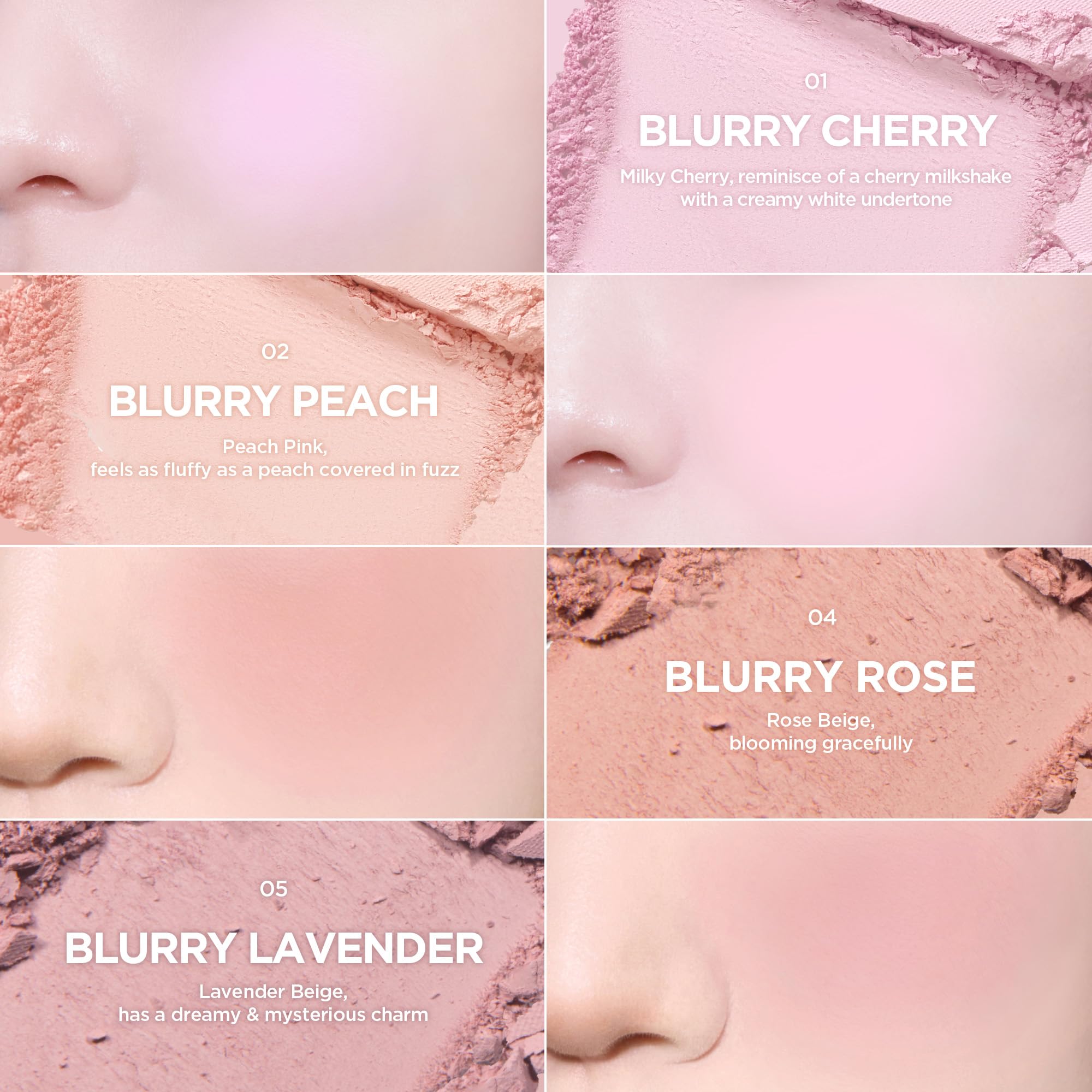 Lilybyred Luv Beam Blur Cheek 05 Blurry Lavender shade packaging displayed near swatch.
