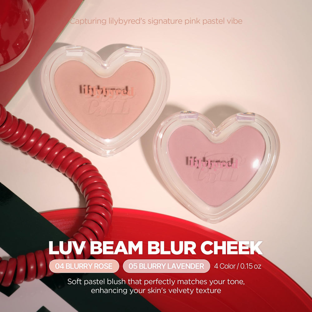 Lilybyred Luv Beam Blur Cheek soft-blurring powder close-up for a smooth, poreless look.