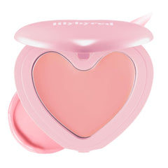 lilybyred Luv Beam Cheek Balm heart-blush packaging supports portable on-the-go touch-ups.