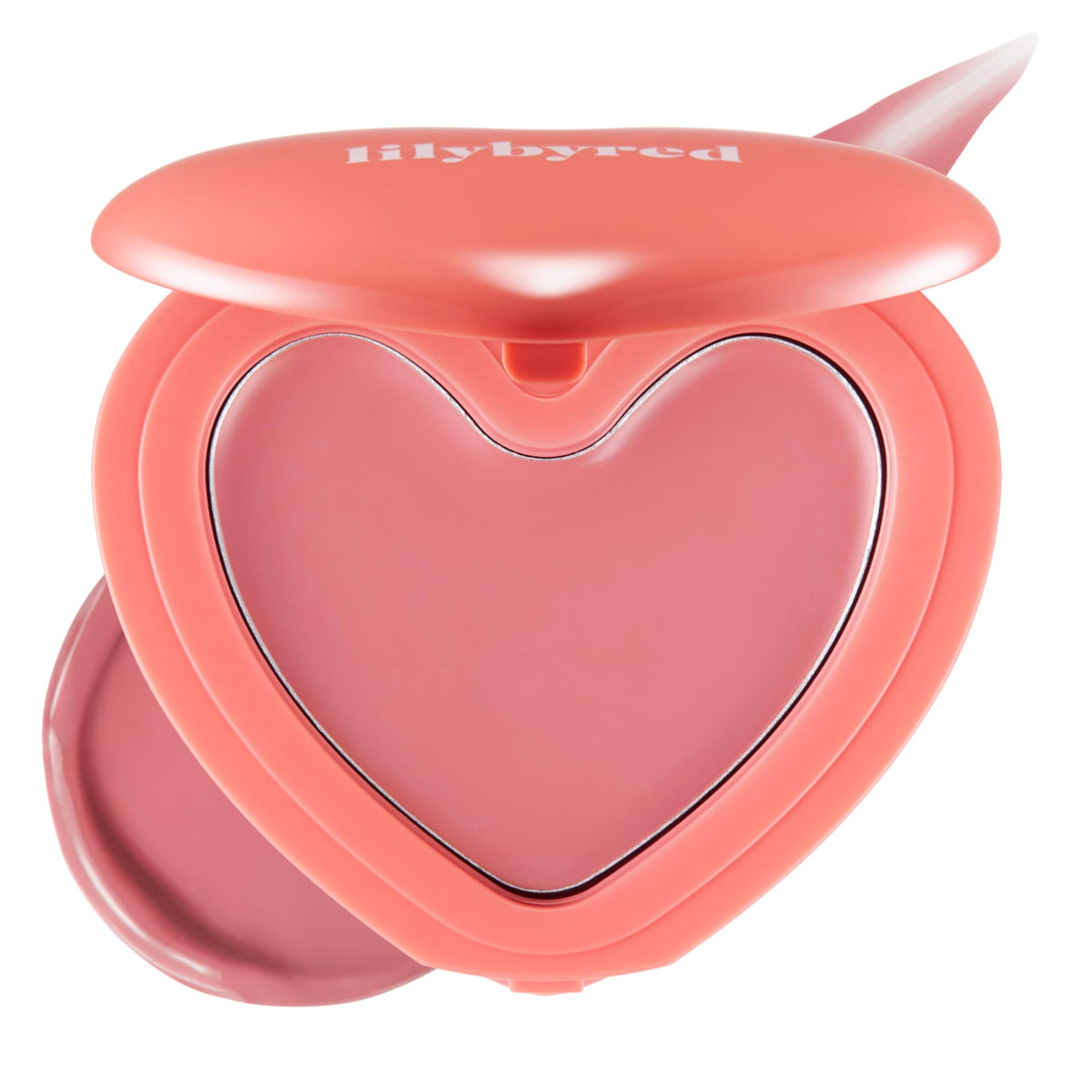 Lilybyred Luv Beam Cheek Balm heart-shaped cream blush swatch for natural everyday radiance
