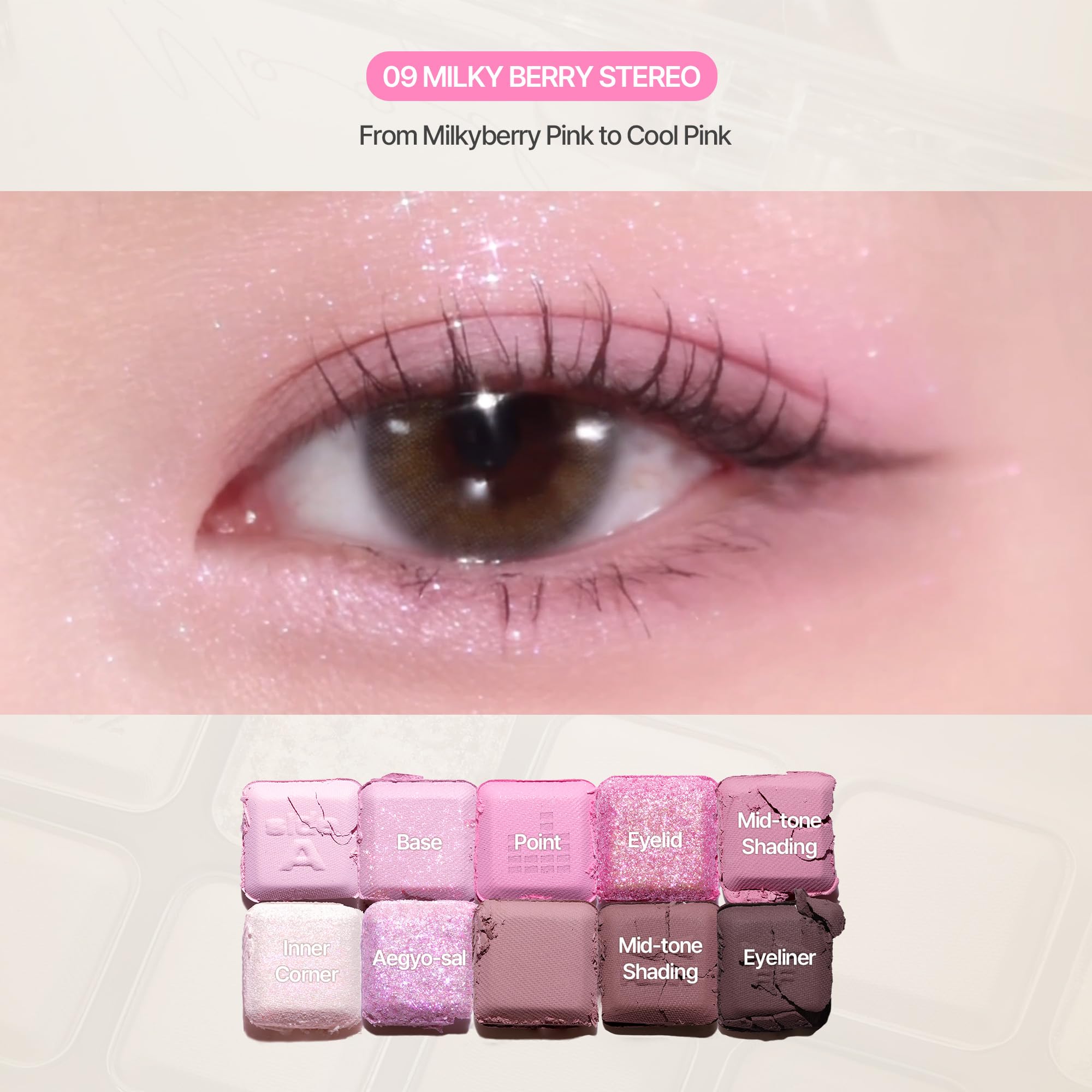 lilybyred Mood Keyboard finishes enable effortless layering for professional-looking eye makeup.
