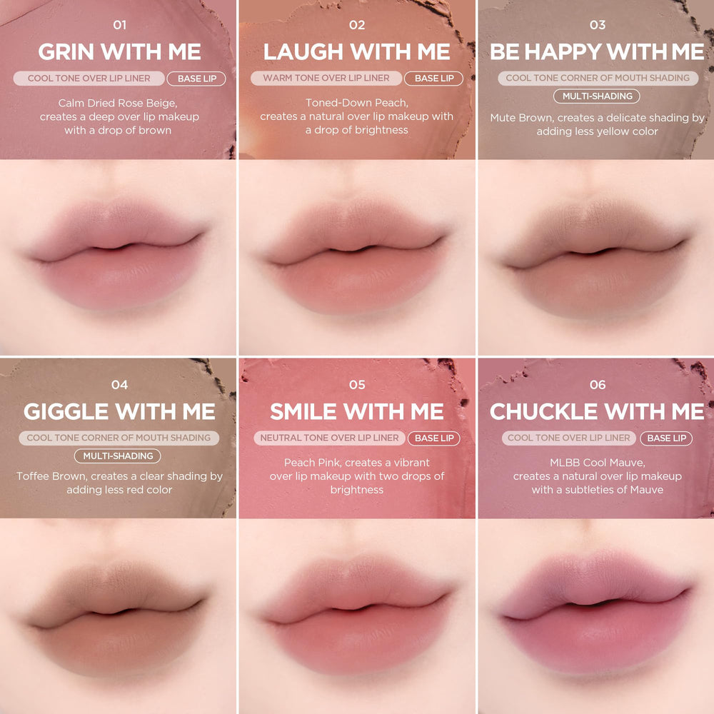 lilybyred Smiley Lip Blending Stick long-lasting matte finish on lips.