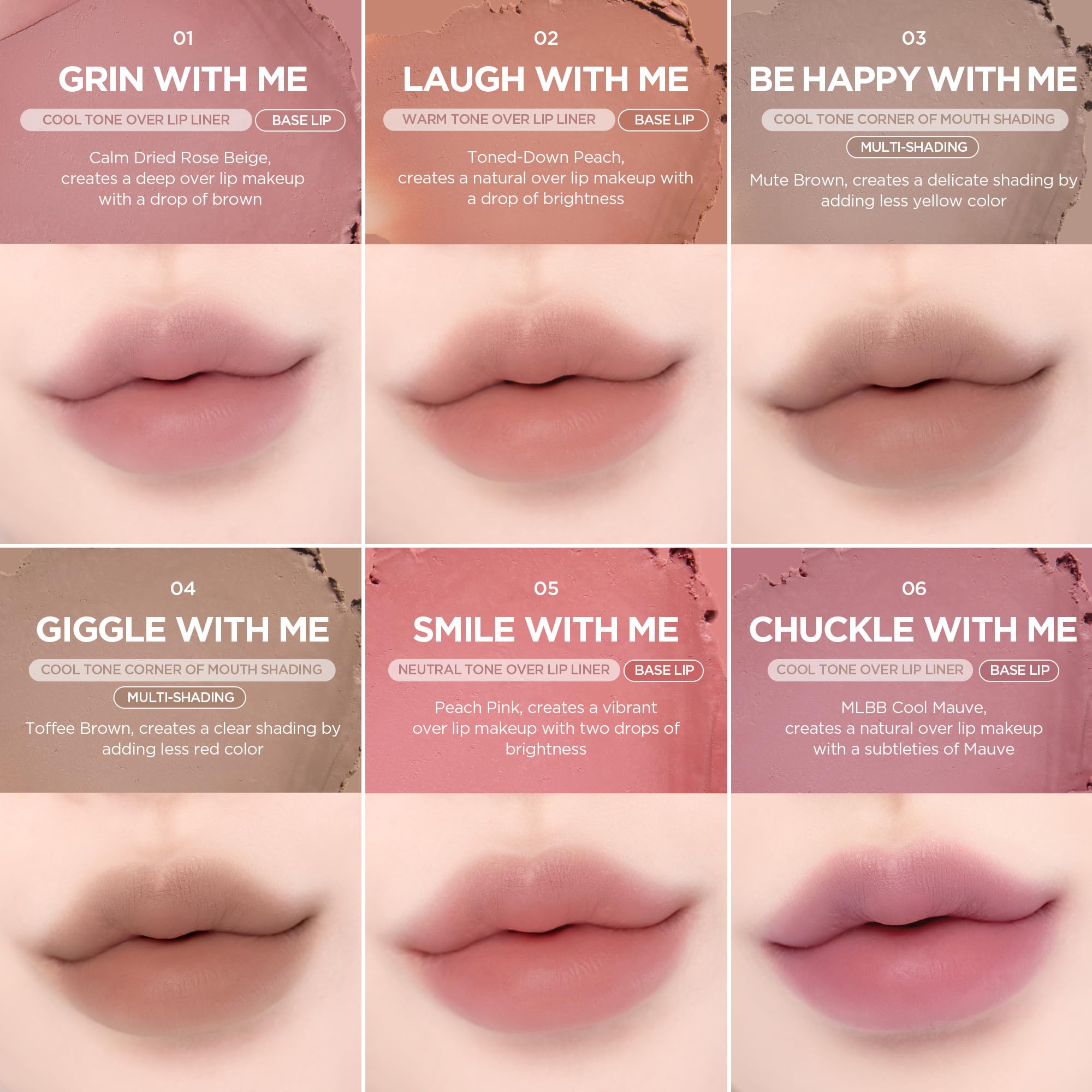 lilybyred Smiley Lip Blending Stick soft-blur-effect emulates a gentle, airbrushed lip look.
