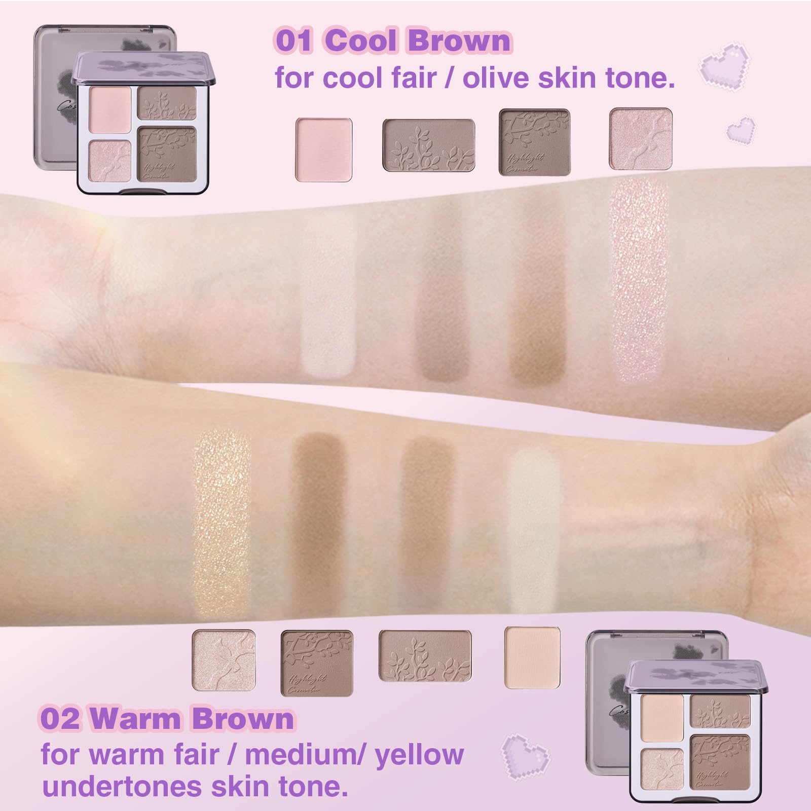 Lilyloria four-color palette highlights and contours for seamless transitions.