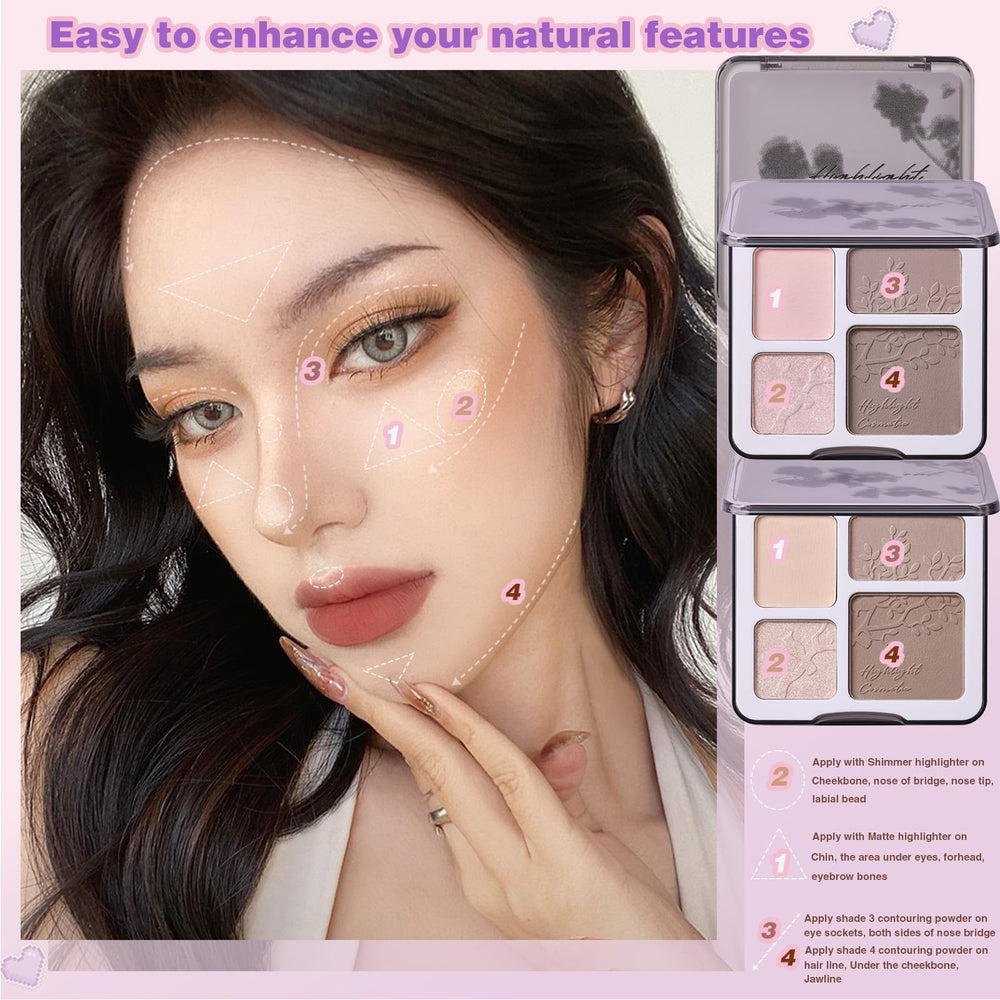 Lilyloria shimmer powder adds soft, glow-like highlight.