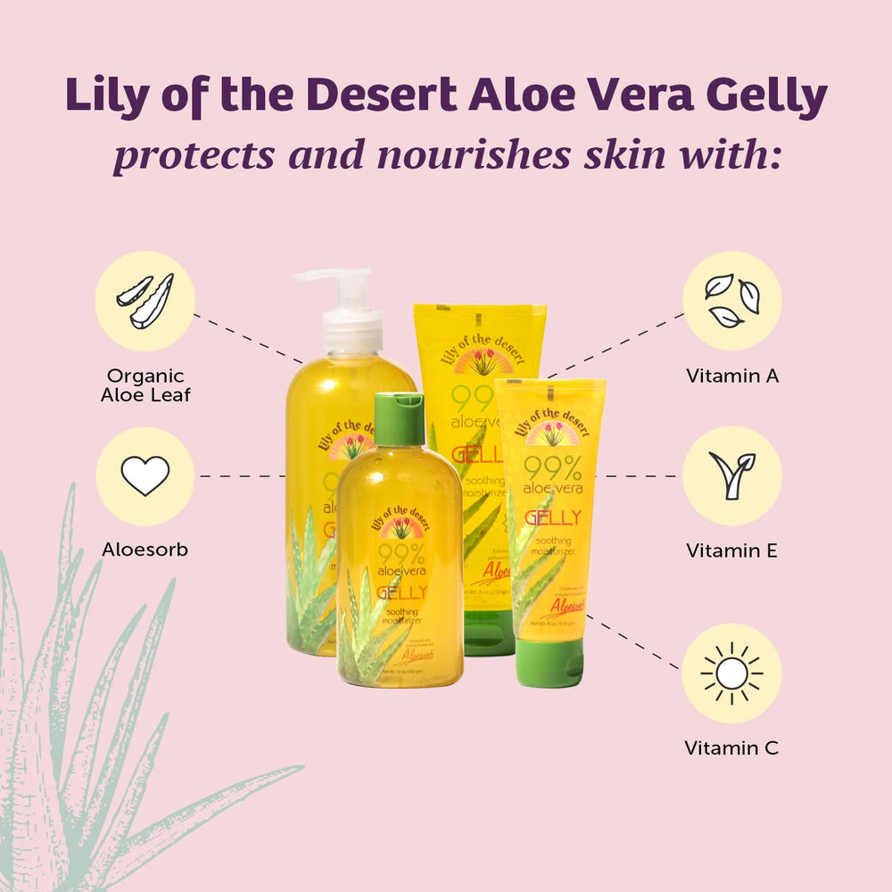 Lily Of The Desert Gelly Moisturizer vitamin e and c closeup highlighting antioxidant support