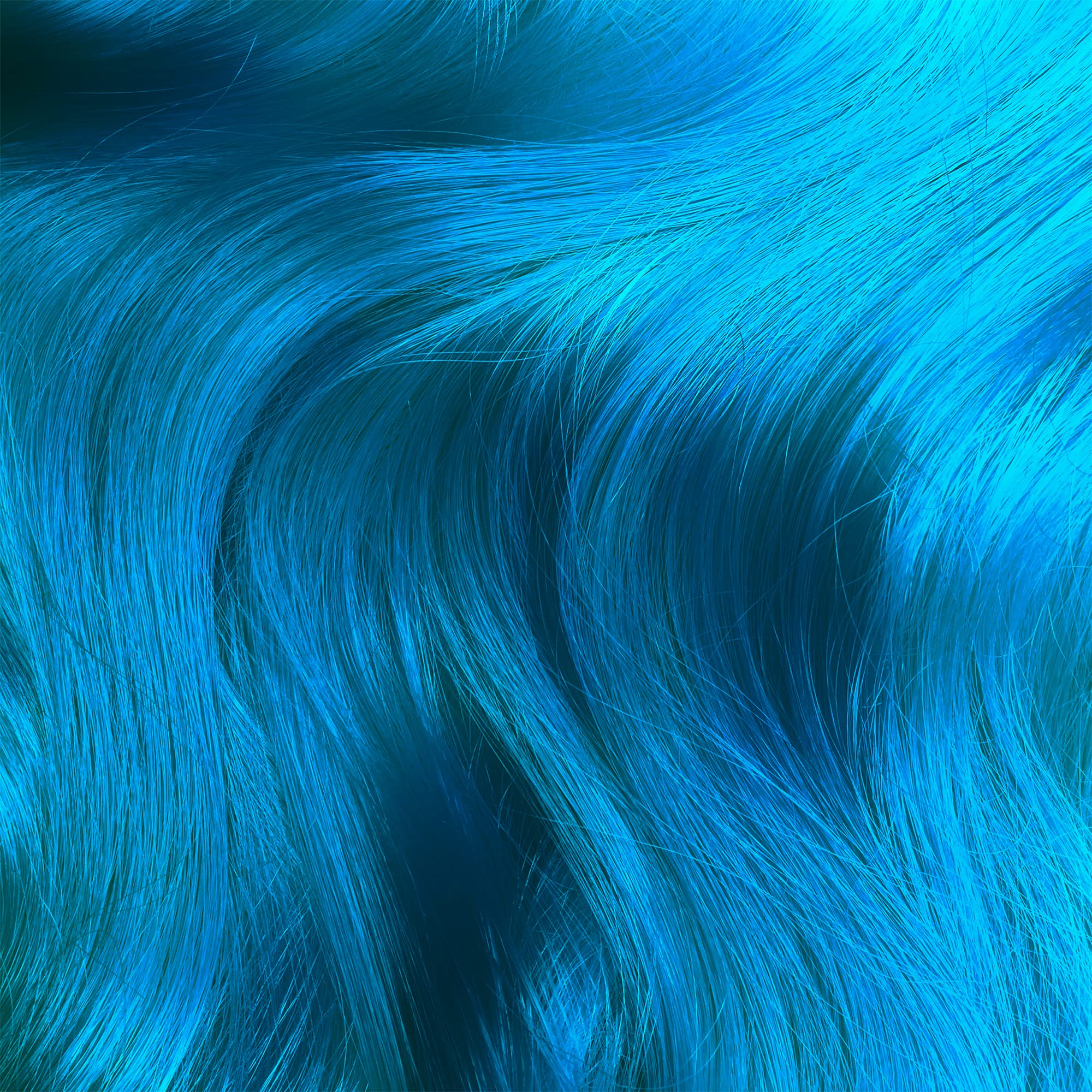 Lime Crime Unicorn Hair Dye Anime Candy Blue before-after highlights dramatic color transformation and shine