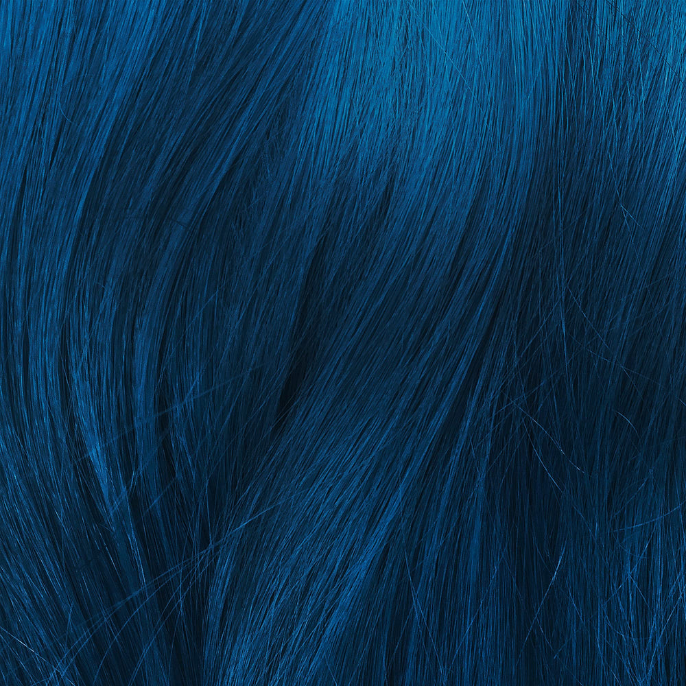 Lime Crime Unicorn Hair Dye Blue Smoke on darker hair adds subtle tint and shine