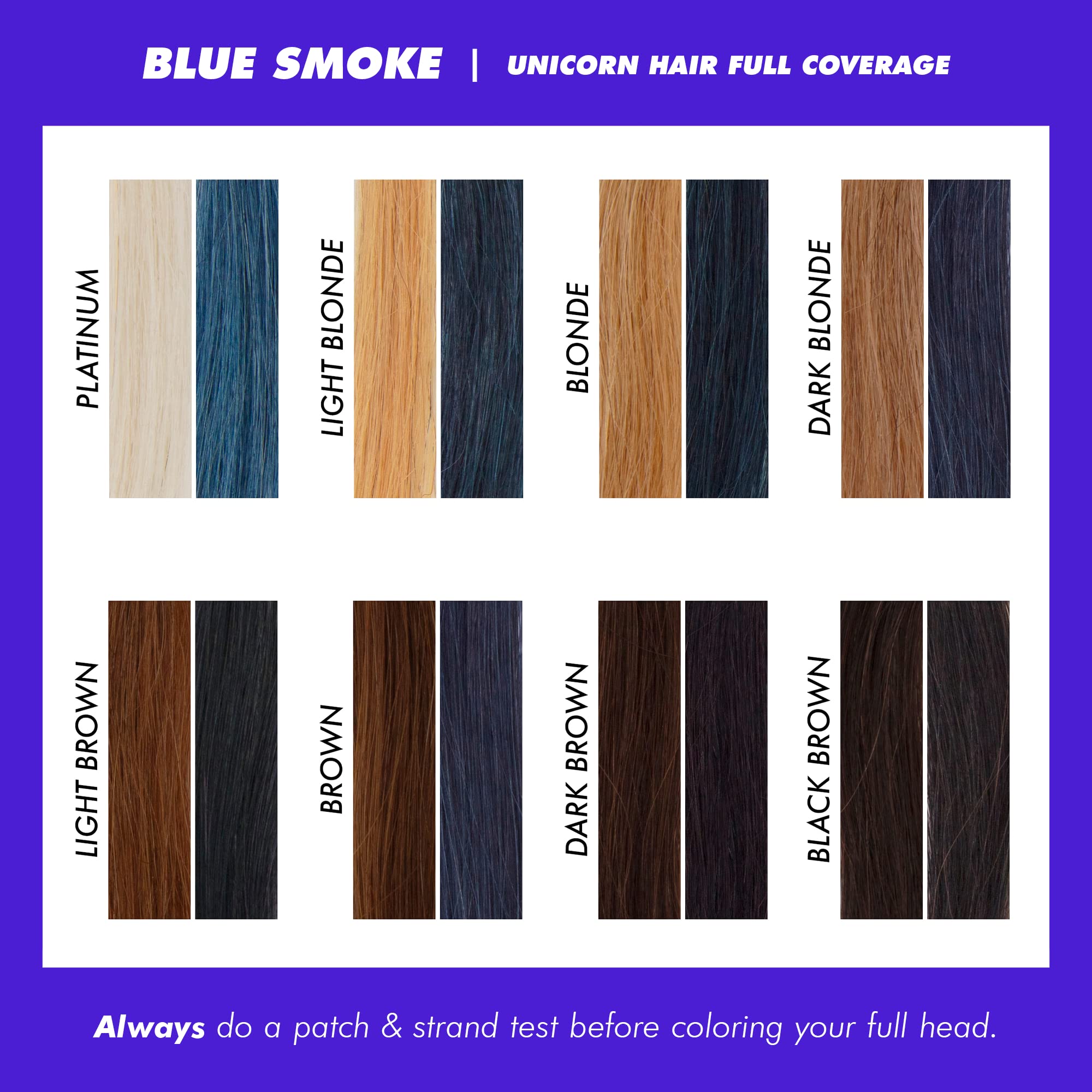 Lime Crime Unicorn Hair Dye Blue Smoke packaging highlights vegan, cruelty-free promise