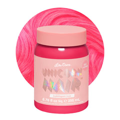 Lime Crime Unicorn Hair Dye Bubblegum Rose packaging shows vegan formula and damage-free color option.