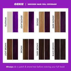 Lime Crime Unicorn Hair Dye Genie before-after on platinum hair
