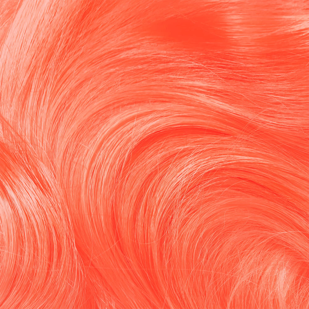 Lime Crime Neon Peach after-color results reveal glossy peachy shine