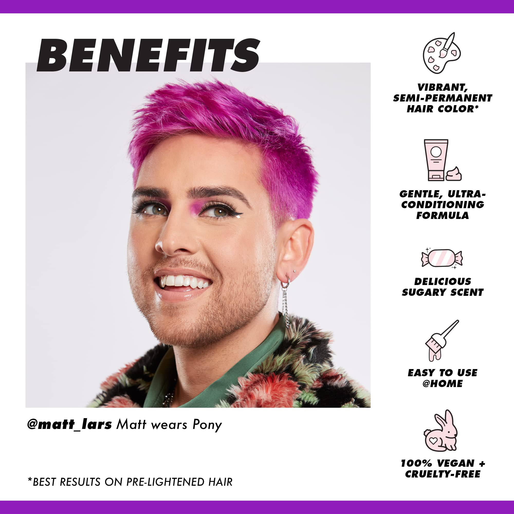 Patch test with Lime Crime Pony shows safe, color-friendly test before full shade.