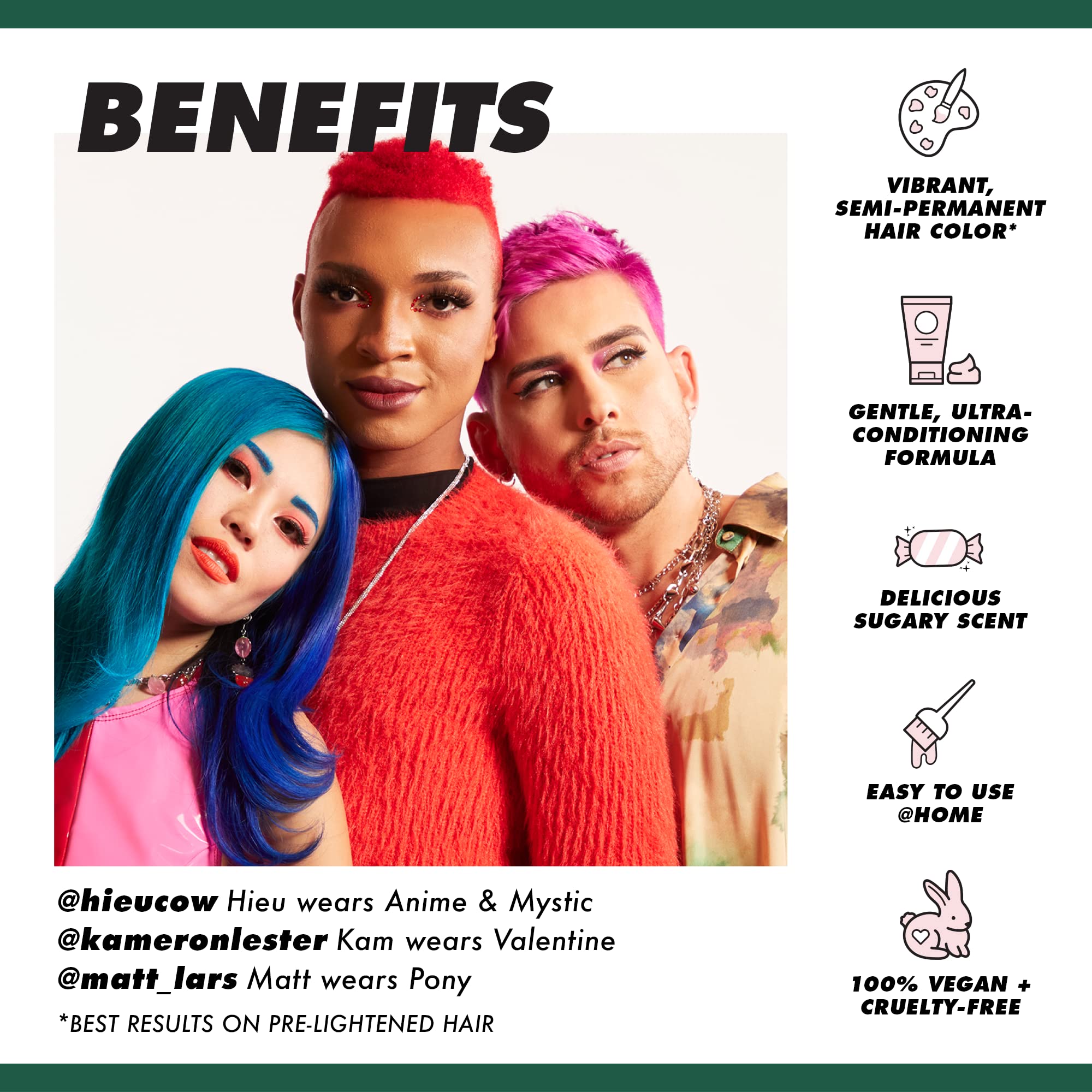 Lime Crime Unicorn Hair Dye Sea Witch on hair reveals deep teal color with conditioning shine