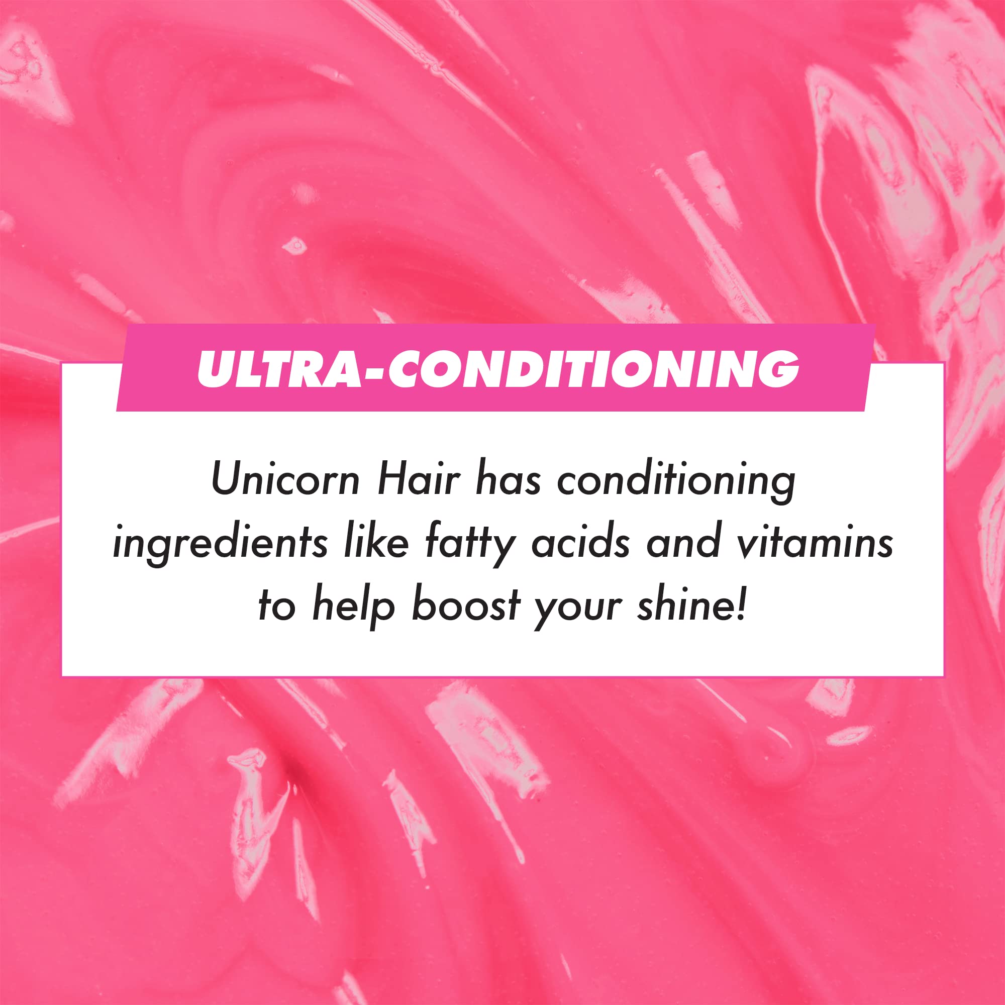 Closeup hair strands show rich pink saturation and shine.