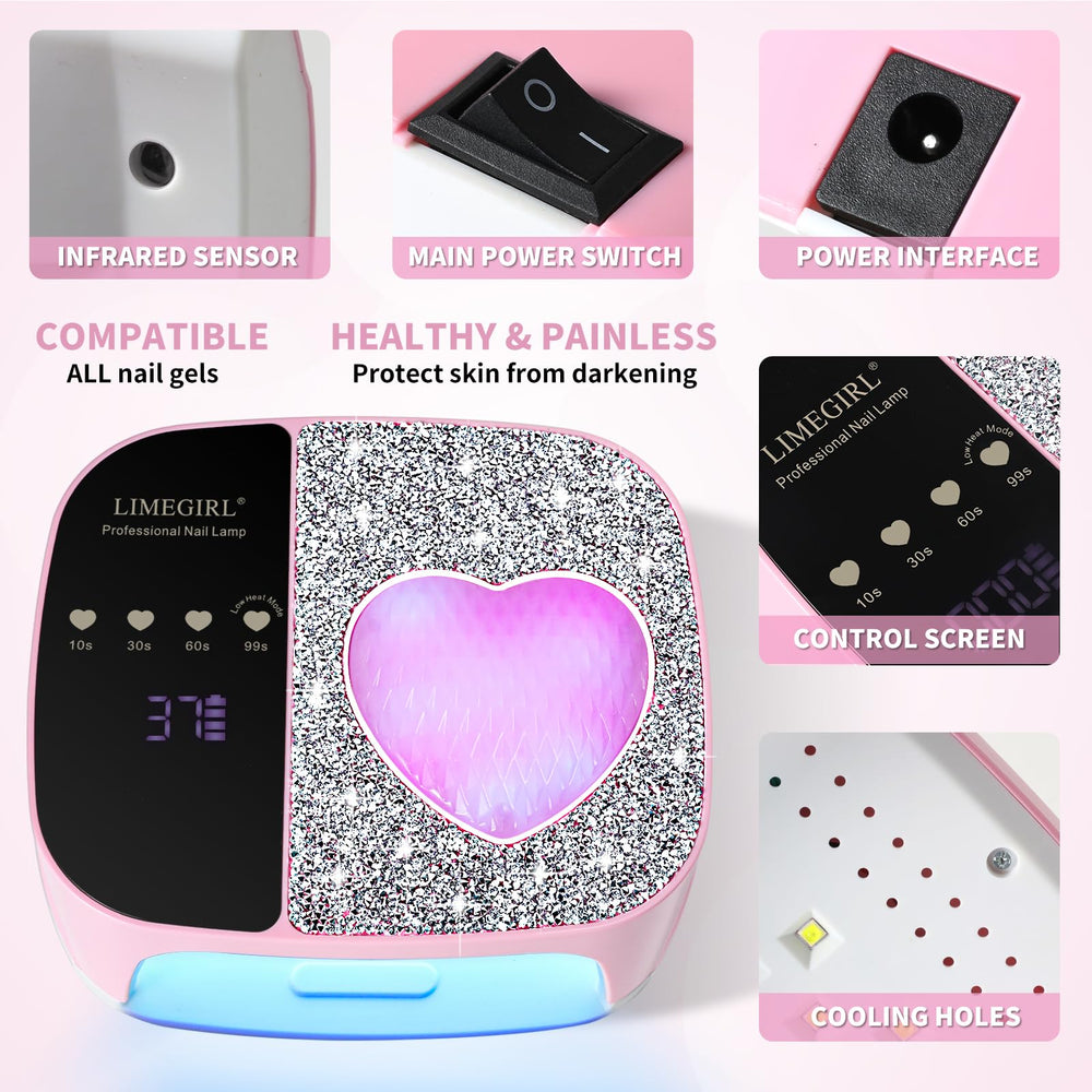 LimeGirl rhinestone heart ambient light enhances mood