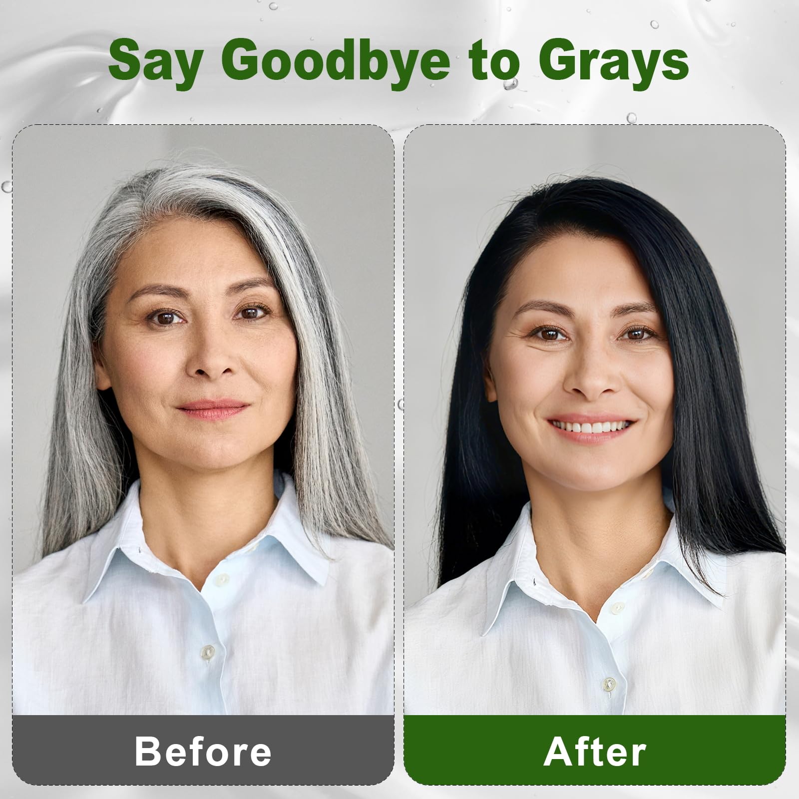 Limer Hair Dye Shampoo Natural Black application on dry hair for quick color.
