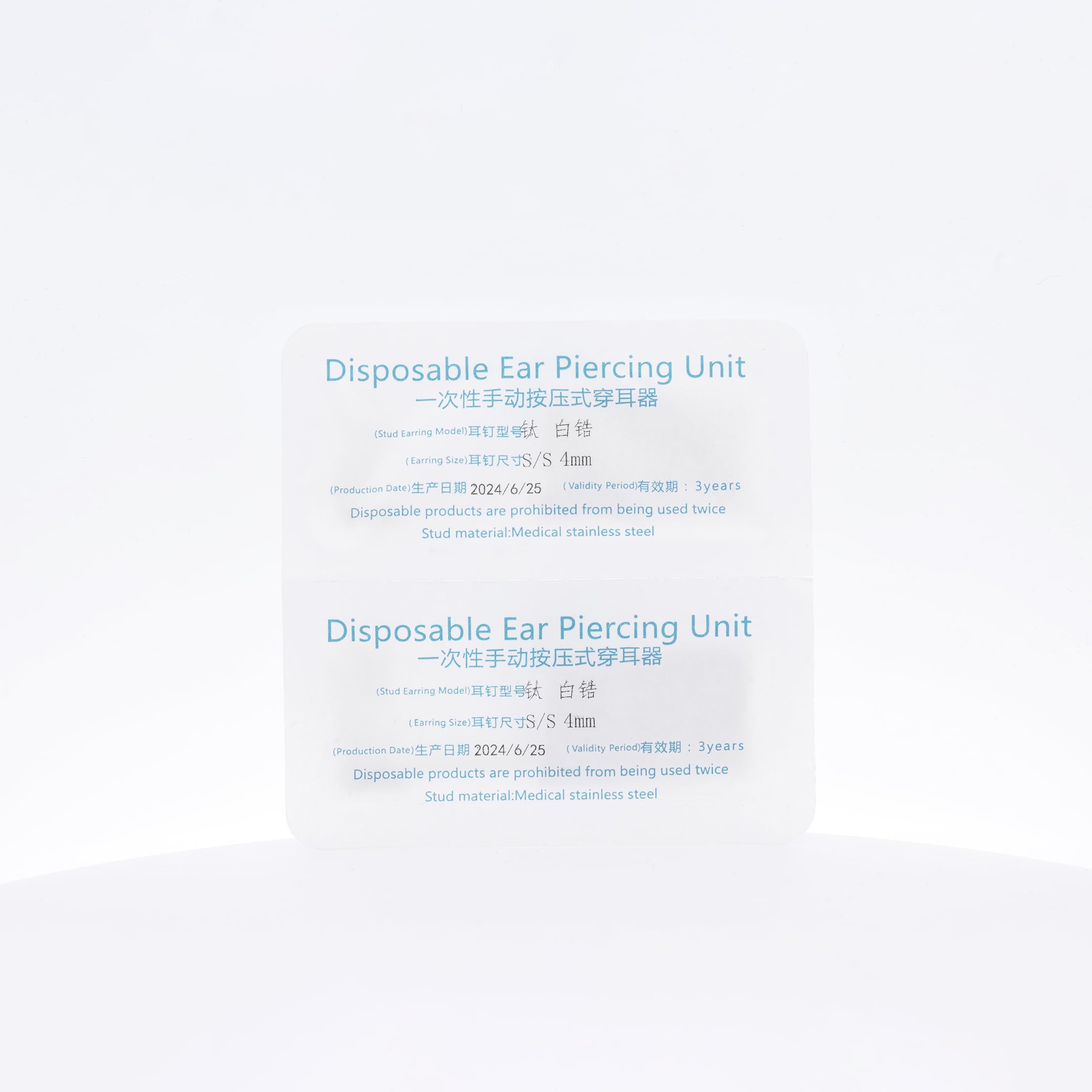 Limerencia ear piercing kit aftercare reminder underscores waiting period for comfort.