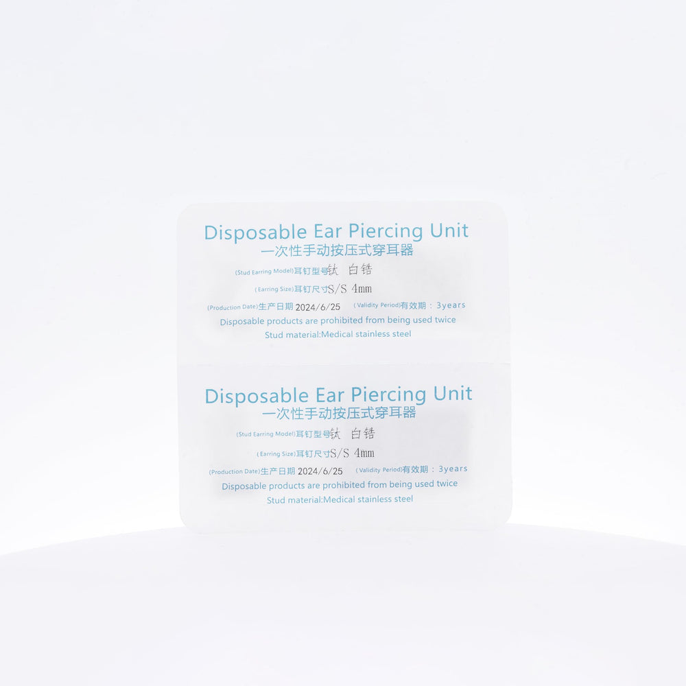 Limerencia ear piercing kit aftercare reminder underscores waiting period for comfort.