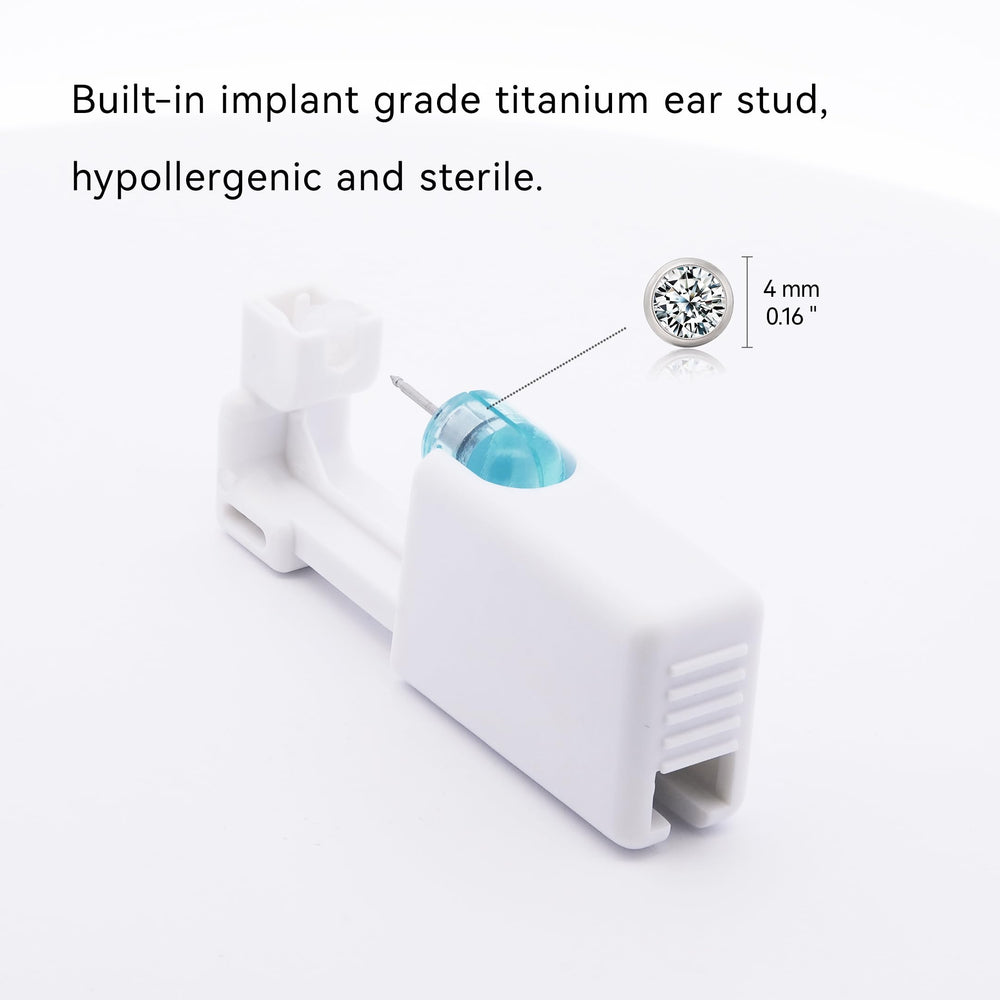 Limerencia ear piercing kit precision tip image highlights easy alignment and click feedback.