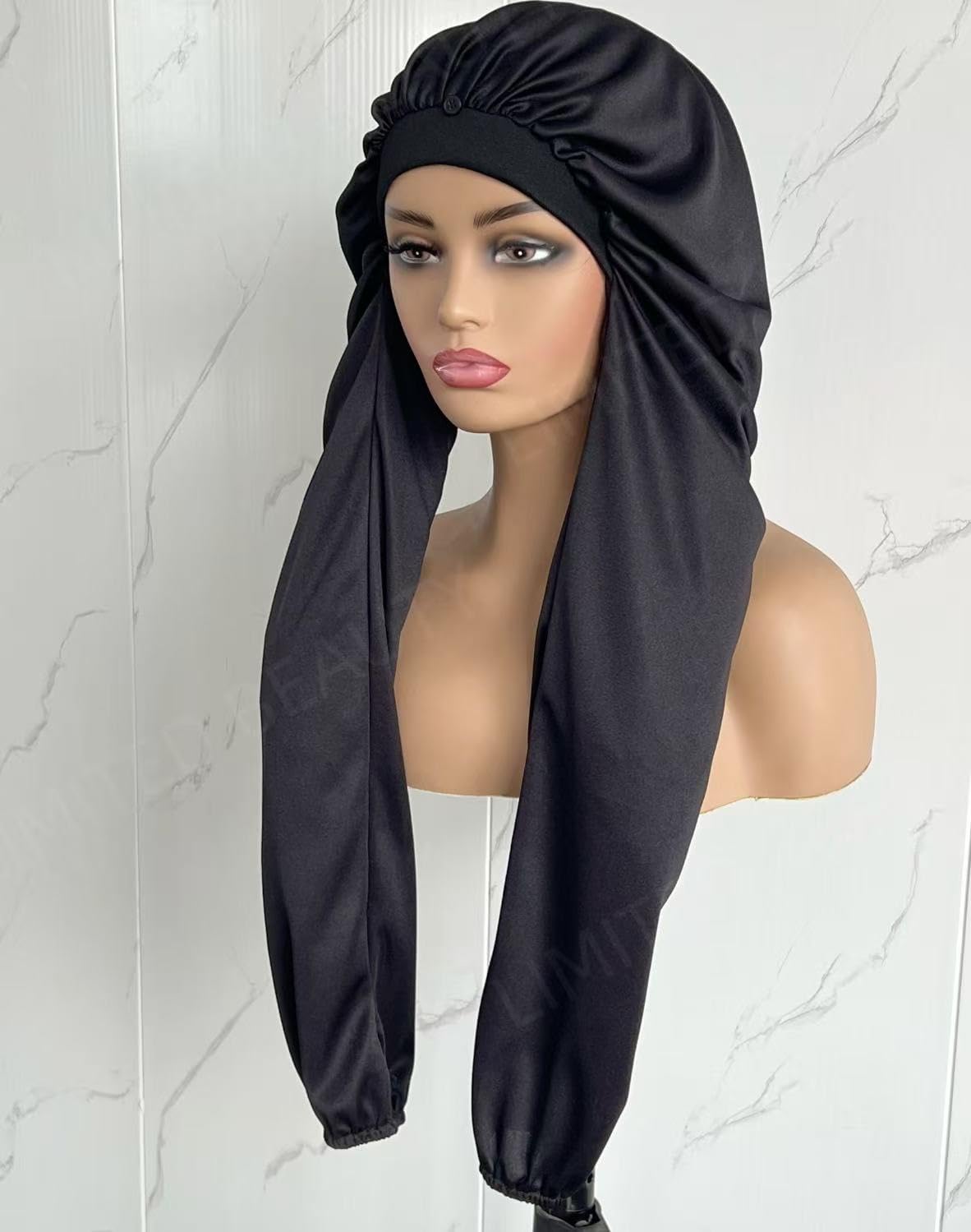 Limited Beauty bonnet black color—stylish, comfortable sleeping haircare accessory.
