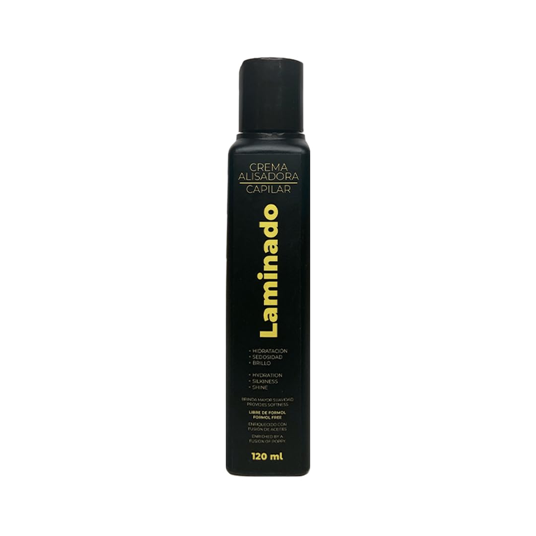 Lina Zapata LZ Laminado bottle shows formaldehyde-free formula for salon-ready shine.