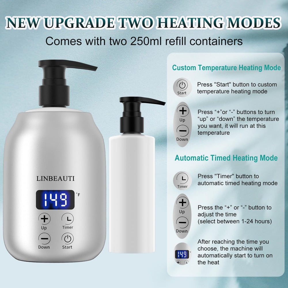 LINBEAUTI 360-degree heating angle image shows fast heating and consistent warmth