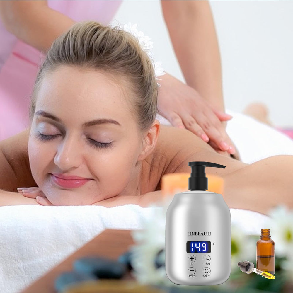 LINBEAUTI professional home salon scenario on table highlights versatile spa-grade warmth