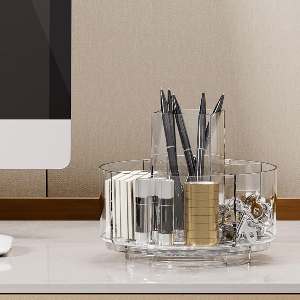 LINFIDITE multifunction desktop organizer saves vanity space while keeping essentials within reach.