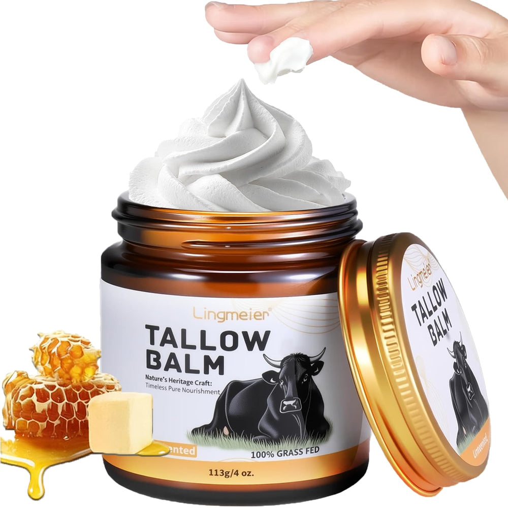 Lingmeier beef tallow jar unscented delivers rich moisture for dry, sensitive skin.