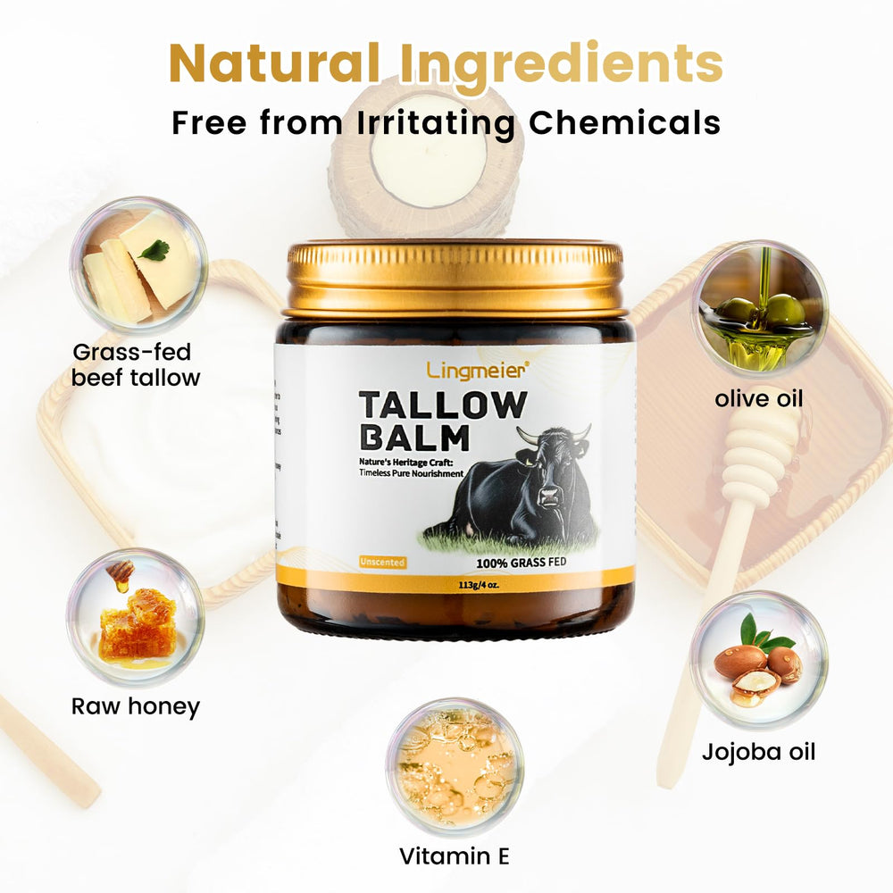 Lingmeier grass-fed-tallow-honey-skin swatch demonstrates natural nourishment without scent.
