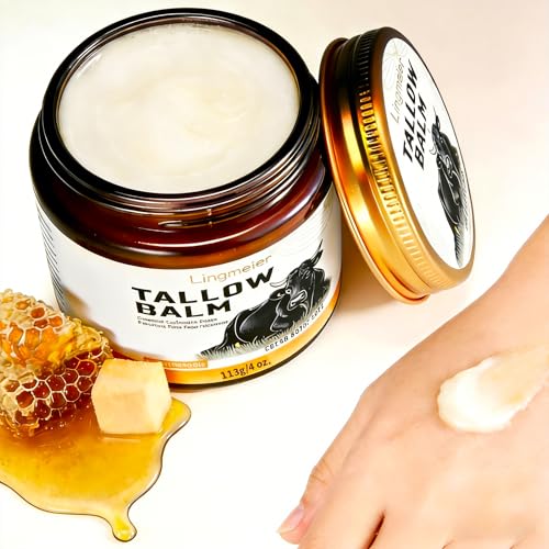 Lingmeier whipped-tallow-balm texture close-up reveals light, meltable hydration.