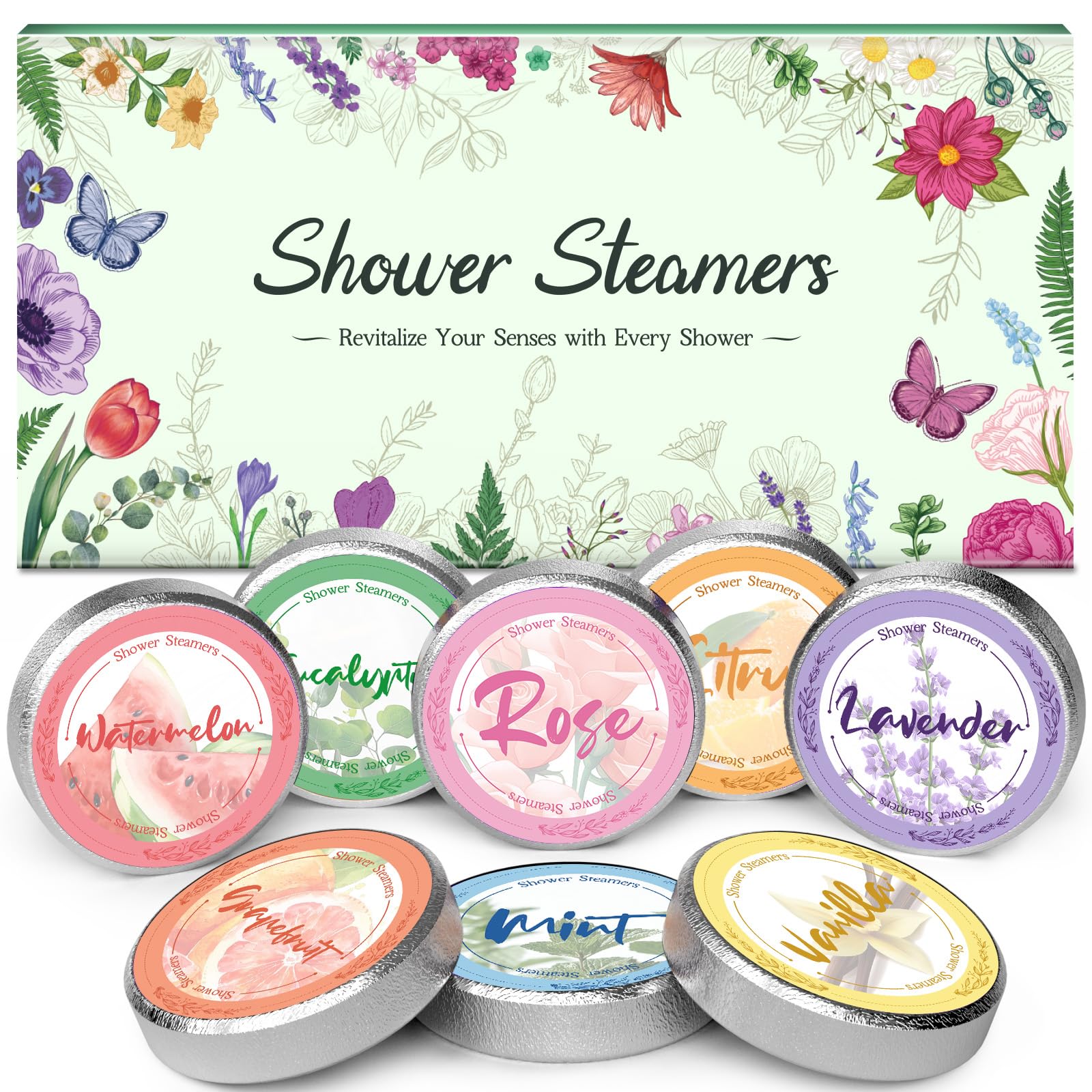 Linkax shower steamers 8pcs packaging provides easy self-care gift option