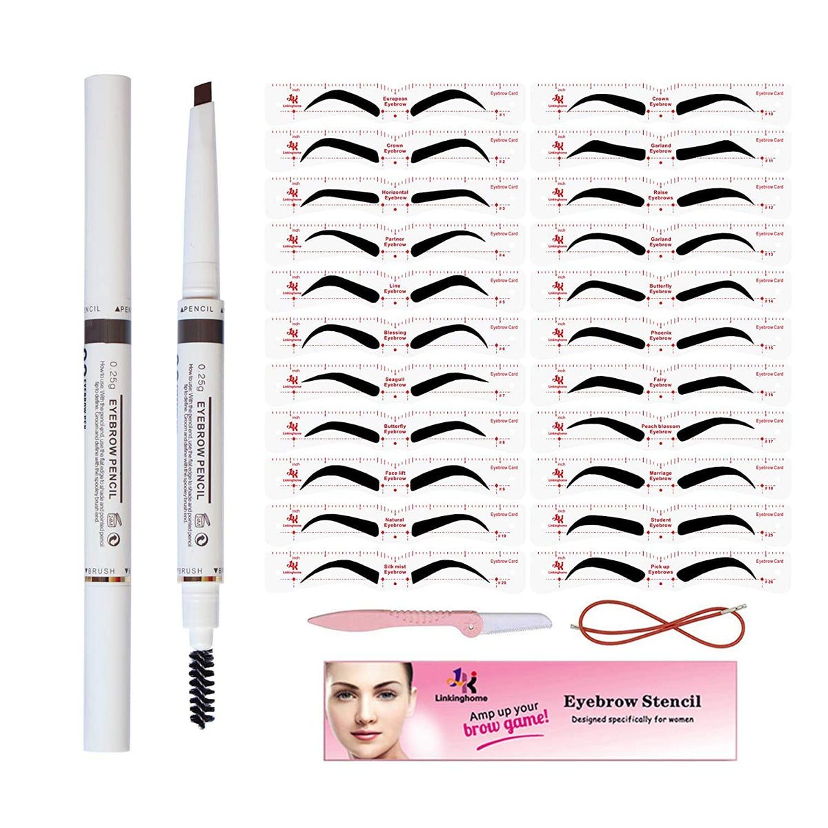 Linkinghome eyebrow pencil close-up of the 3D triangle tip for precise brow shaping.