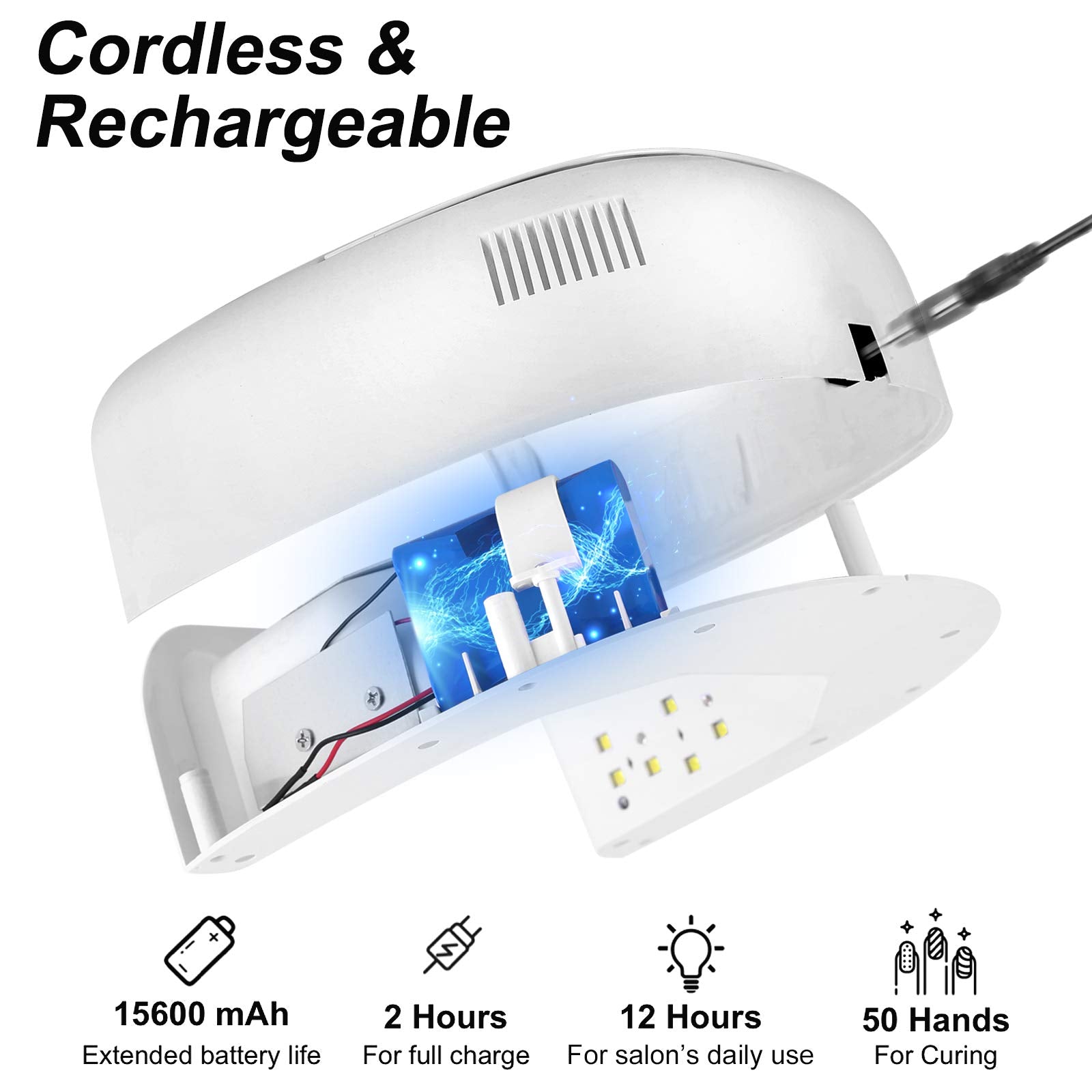 Linssy nail lamp with auto sensor enabling hands-free curing