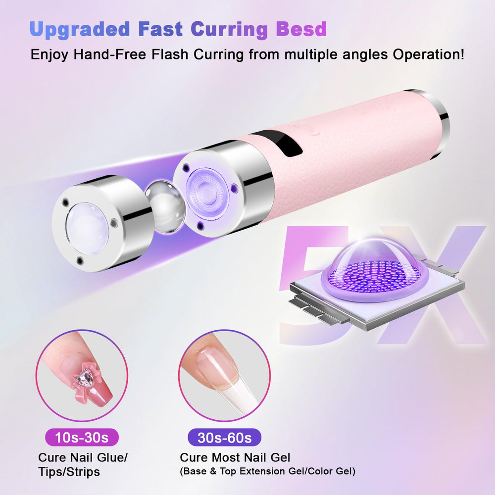 Linssy portable rechargeable nail lamp for on-the-go gel nails