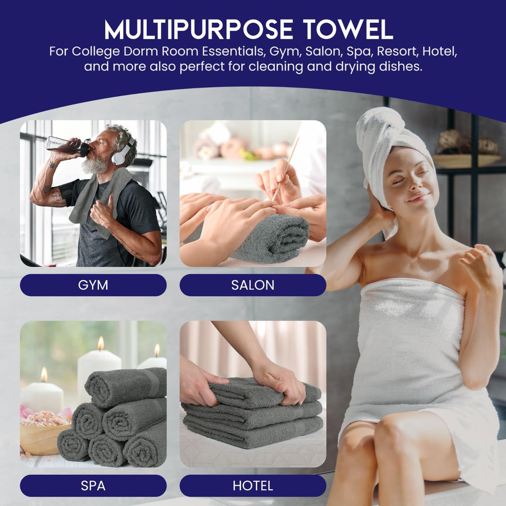 Linteum Grey Pack of 6 Hair Towels for family use at the gym