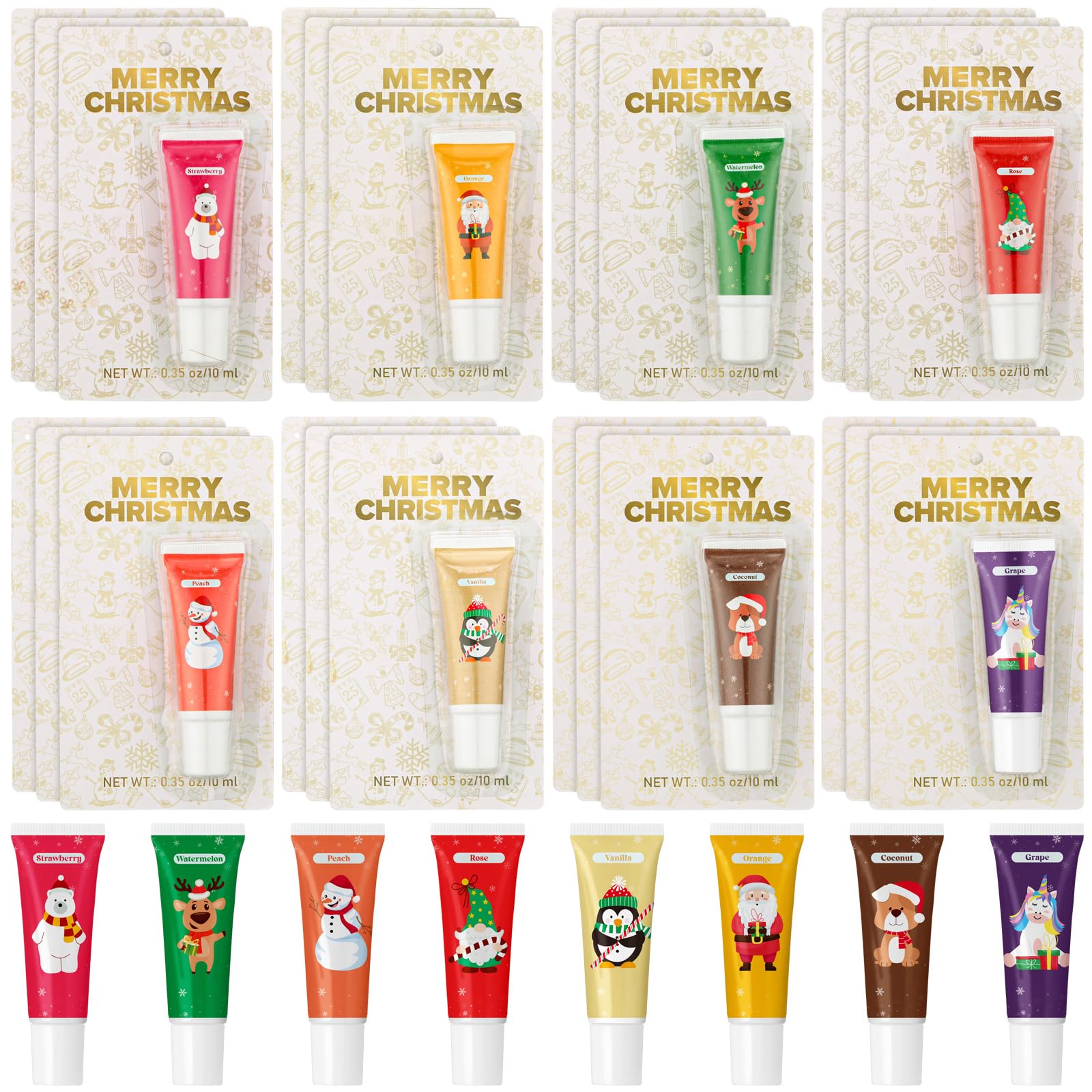 Linyuthia Christmas lip balm set packaging, ideal for holiday gifting