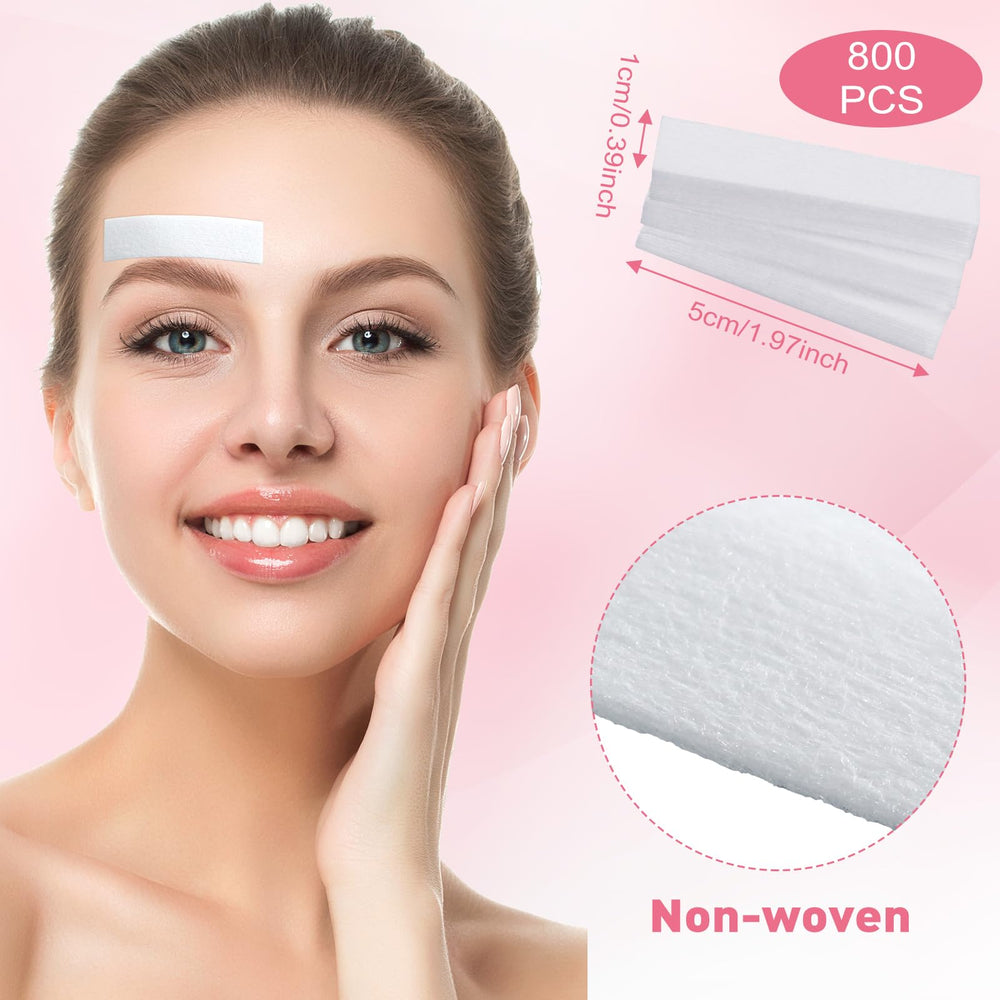 Linyuthia wax strips size close up; 5x1 cm for precise brow shaping