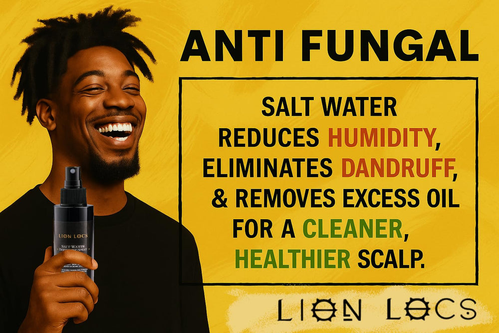 Lion Locs residue-free formula close-up showing clean, buildup-free dreadlocks.