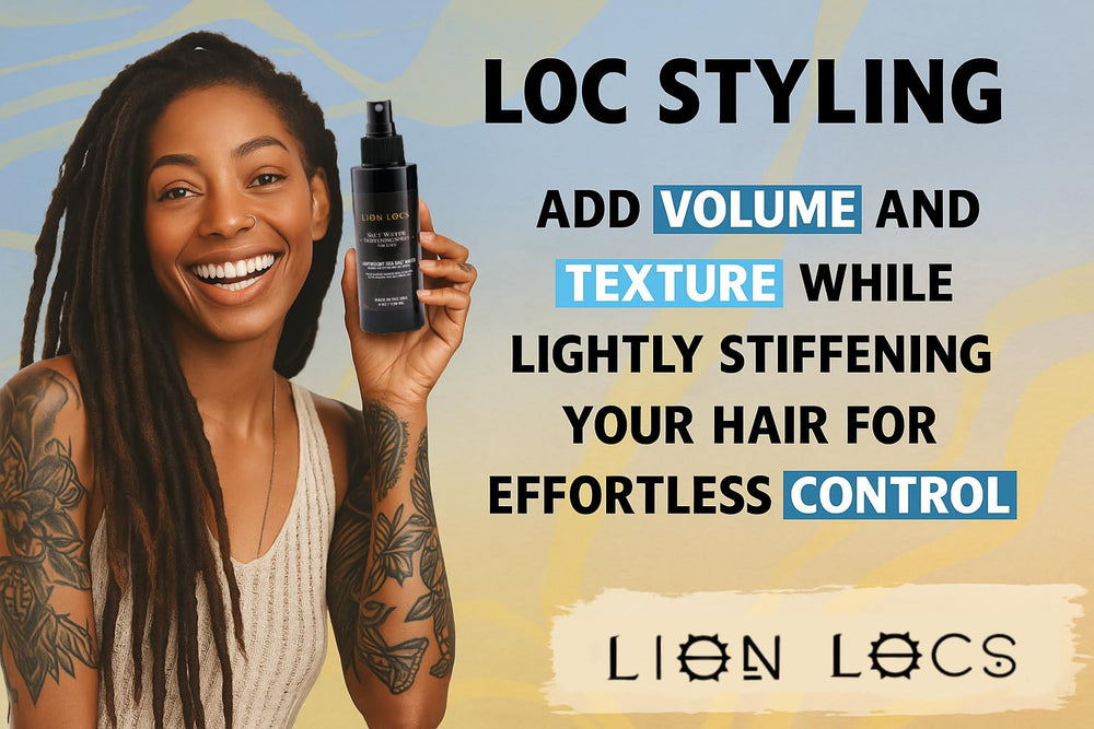 Lion Locs scalp hydration spray delivering moisture to the scalp.