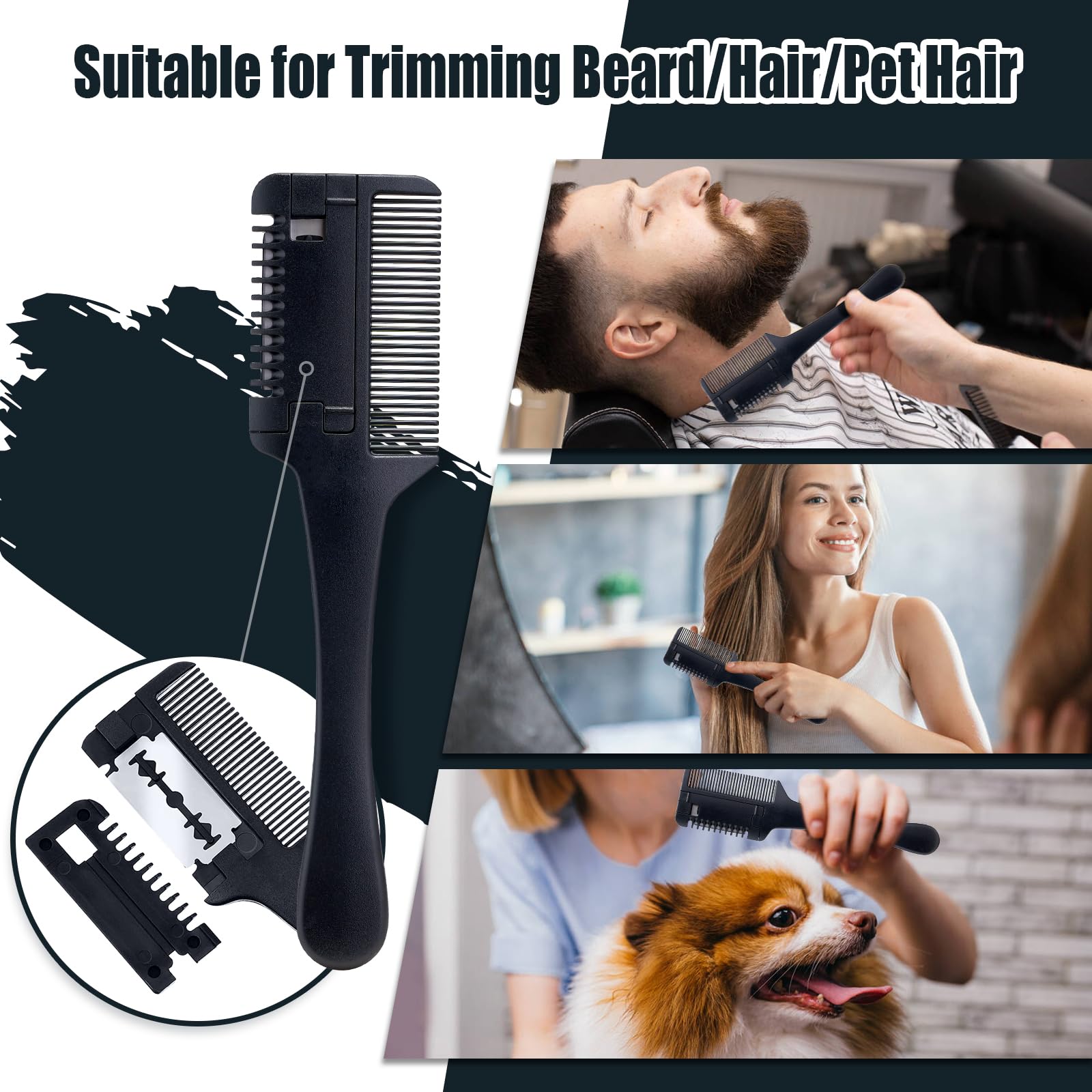 Lionmane wooden double-sided beard comb for detangling and precise shaping.