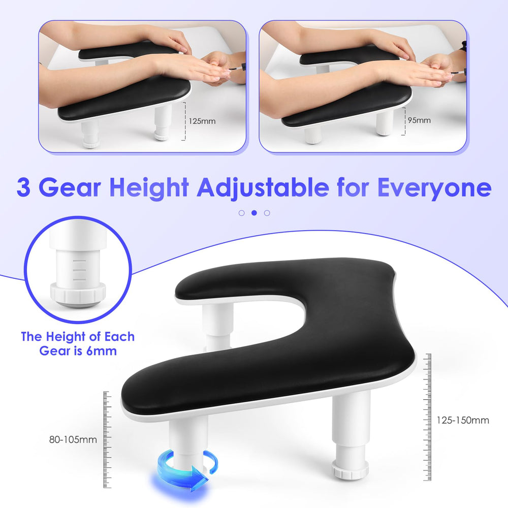 LIONVISION arm rest with a thick non-slip pad ensures stable manicure work